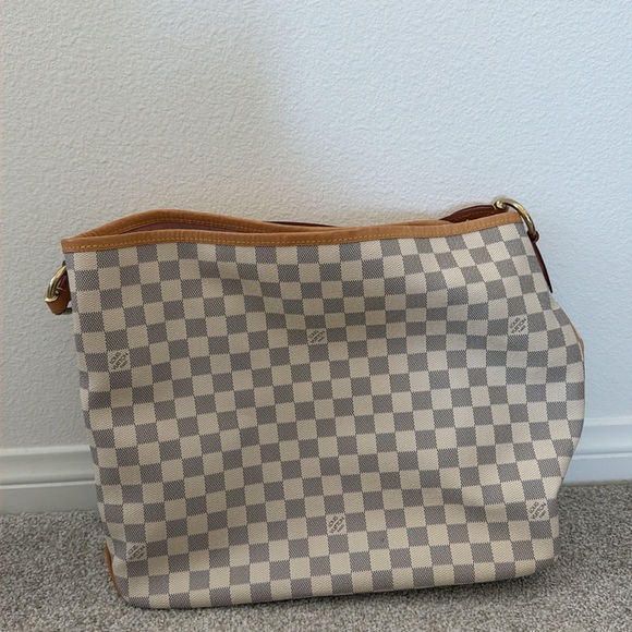 AUTHENTIC LOUIS VUITTON Damier Azur Delightful MM Rose Ballerine - Picture 3 of 16